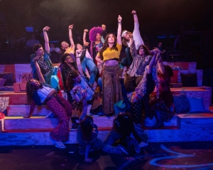 (center) Catherine Rodriguez O’Connor and the cast of Kokandy Productions’ revival of HAIR.