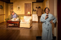 (L to R) James Wheeler, Tim Walsh and Marianne Embree in THE LIFESPAN OF A FACT from Oil Lamp Theater, now playing through April 6.