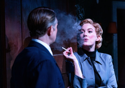 Amanda Drinkall and Erik Hellman in Dial M for Murder at Drury Lane Theatre.