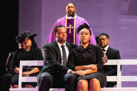 Kenneth Kellogg as Father, Zoie Reams as Mother and the company of Blue at Lyric Opera of Chicago.
