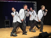 (L-R) Elijah McTiernan, Taelon Stonecipher, Nick Arceo and Sean M.G. Caron in Forever Plaid at Skokie Theatre.