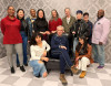 David Byrne (seated center) with 'Theater of the Mind' cast