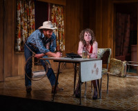 Pictured (left to right) Nick Gehlfuss and ensemble member Caroline Neff in Steppenwolf Theatre's revival of "Fool for Love."
