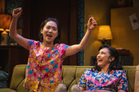 Seoyoung Park (left) and Aja Alcazarin 'The Heartsellers' at Northlight Theatre