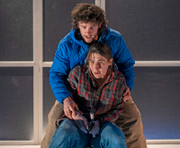 Carl Hallberg (top) as Ole and Jeff Rodriguez as Sven in the world premeire of "Eelpout!" by Paul Kruse, at Theater Wit through May 30, 2026