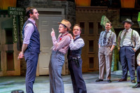 (L to R) Adam Raso, Callan Reed, Andrew Freeland, David Geinosky and Peter Ruger in GUYS AND DOLLS, from Music Theater Works, now playing through March 30 at the North Shore Center for the Performing Arts in Skokie.