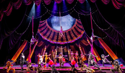 Cats on the high trapeze, cats sliding down silks, cats pouncing on stage, and cats with balloons are all part of Paramount Theatre’s circus-inspired production of Cats. Performances run through June 15, 2025. For tickets, visit ParamountAurora.com or call (630) 896-6666.