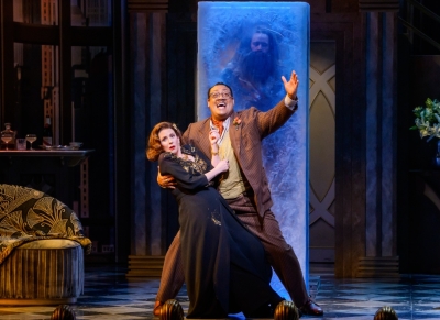 (L - R) Megan Mullally, Cedric Yarbrough and Grey Henson in Iceboy! at Goodman Theatre.